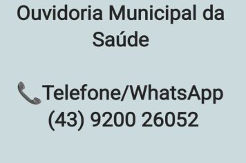 CONTATO OUVIDORIA MUNICIPAL DA SAÚDE