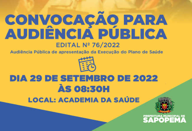 EDITAL DE CONVOCAÇÃO Nº 76/2022