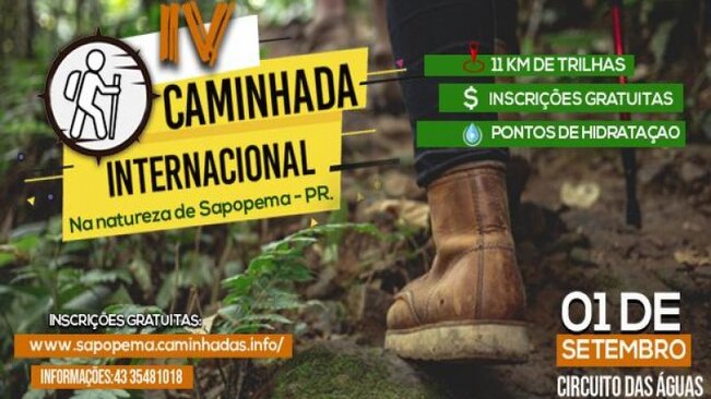 Inscrições abertas para IV Caminhada Internacional na Natureza de Sapopema